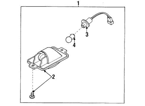 1987 Nissan Sentra License Lamps Lamp Assembly-Licence Diagram for 26510-56A00