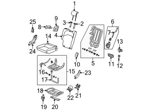 2010 Honda Fit Rear Seat Components Striker Assy., R. RR. Seat Diagram for 82280-TF0-J01