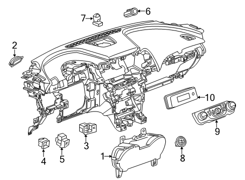 2016 Chevrolet Impala Automatic Temperature Controls Trunk Lid Switch Diagram for 22880614