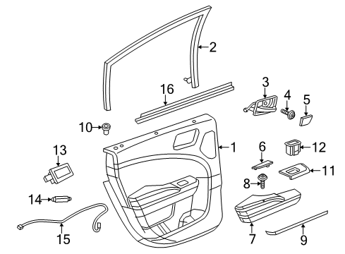 2021 Dodge Charger Interior Trim - Rear Door Rear Door Trim Armrest Diagram for 1VY70DX9AB