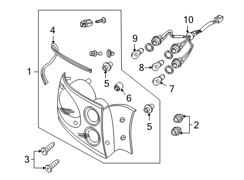 2006 Pontiac GTO Tail Lamps Lamp, Tail Diagram for 92149071