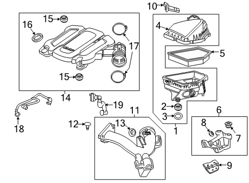 2019 Buick LaCrosse Air Intake PCV Tube Diagram for 12670652