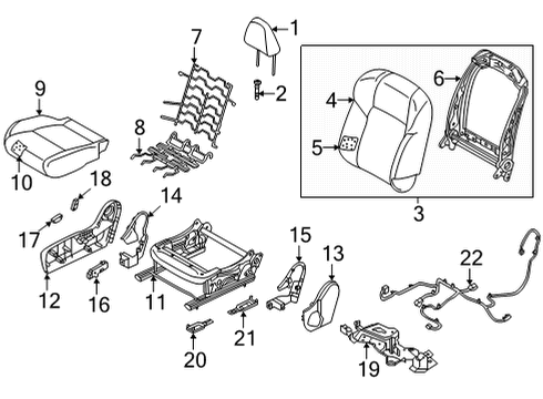 2021 Nissan Rogue Passenger Seat Components Pad-FRT St CUSH Diagram for 89307-6RA2A