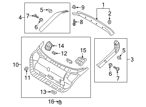 2020 Kia Stinger Interior Trim - Lift Gate Switch Assembly-Power Tail Gate Diagram for 96740J5100