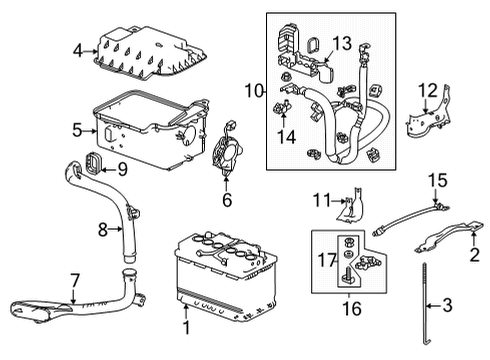 2022 Acura MDX Battery Tube B Assembly Diagram for 31543-TYA-A01