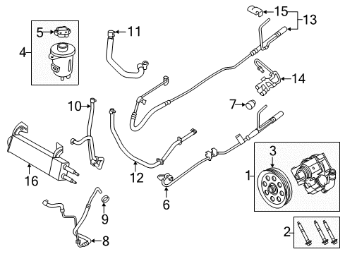 2017 Ford F-350 Super Duty P/S Pump & Hoses, Steering Gear & Linkage Pressure Hose Diagram for JC3Z-3A719-D