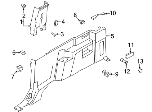 2022 Ford Bronco Interior Trim - Quarter Panels Storage Compart Clip Diagram for -W790416-S900