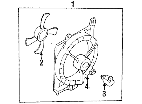 1999 Nissan Sentra Cooling System, Radiator, Water Pump, Cooling Fan SHROUD Assembly Diagram for 21483-5B401