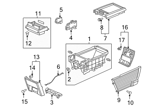 2005 Honda Odyssey Center Console Lid, Sliding *G64L* (OLIVE) Diagram for 83405-SHJ-A01ZA