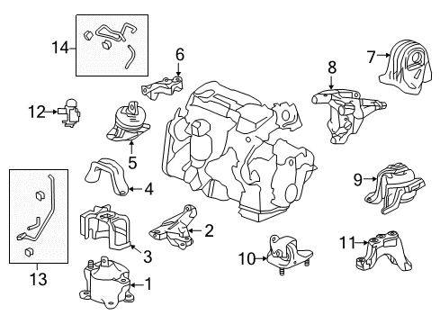 2015 Honda Accord Engine & Trans Mounting Bracket Diagram for 50620-T2F-A01