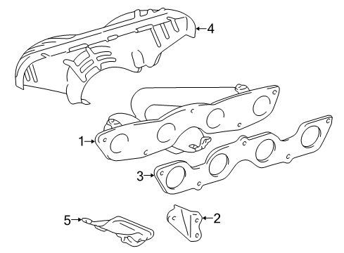 2003 Toyota Prius Exhaust Manifold Heat Shield Diagram for 17167-21050