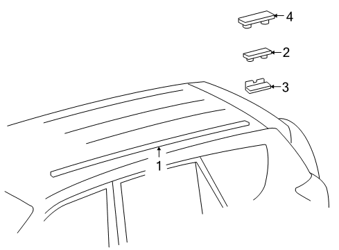 2006 Toyota RAV4 Exterior Trim - Roof Drip Molding Diagram for 75557-0R010