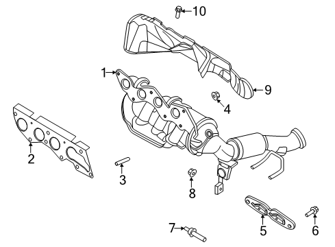 2021 Ford Escape Exhaust Manifold Heat Shield Screw Diagram for -W703715-S450