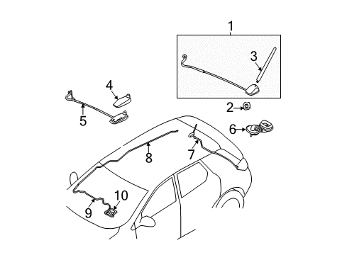 2013 Nissan Murano Antenna & Radio Feeder-Antenna Diagram for 28242-1AA0A