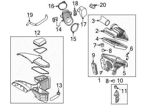 2014 Kia Cadenza Powertrain Control Body-Air Cleaner Diagram for 281123R300