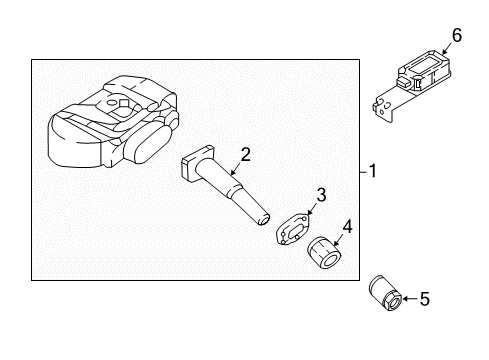 2019 Kia Rio Tire Pressure Monitoring Tire Pressure Monitoring Sensor Module Assembly Diagram for 95800H9000