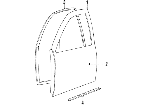 2000 Kia Sportage Front Door WEATHERSTRIP-Secondary, F Diagram for 0K01158780