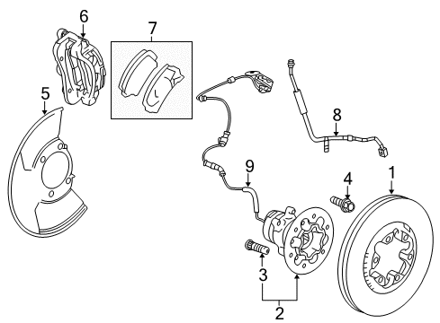 2006 GMC Canyon Front Brakes Front Speed Sensor Diagram for 19368666