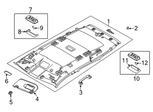 2021 Nissan Rogue Interior Trim - Roof Lamp Assembly-Room Diagram for 26410-6RA0A