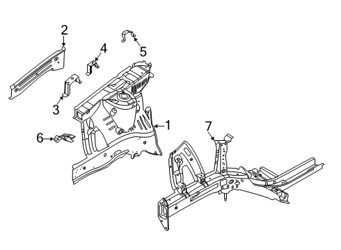 2022 Hyundai Venue Inner Components - Fender Bracket Assembly-Fender RR UPR MTG Diagram for 64817-K2000