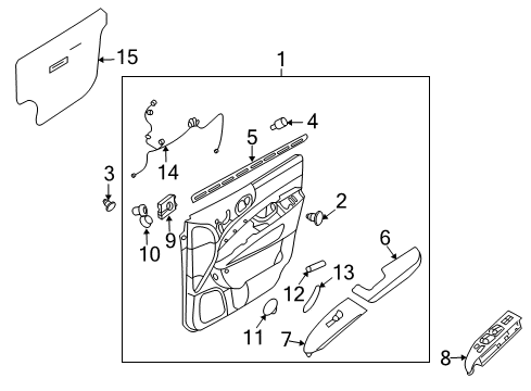 2007 Hyundai Entourage Bulbs Wiring Harness-Assembly Door Diagram for 916154D011
