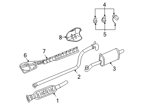 2001 Chrysler PT Cruiser Exhaust Components Shield Diagram for 5278028AD