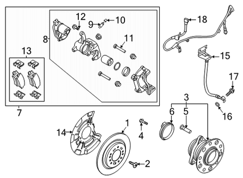 2022 Kia Sorento Rear Brakes Cable Assembly-ABSEXT, R Diagram for 58960P4100