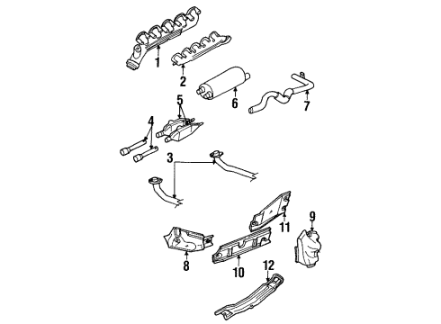 2000 Dodge Ram 3500 Exhaust Components, Exhaust Manifold Gasket-Exhaust Manifold Diagram for 5015719AA