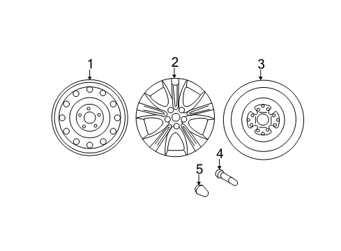 2012 Hyundai Sonata Wheels, Covers & Trim 16 Inch Steel Wheel Diagram for 52910-3Q410