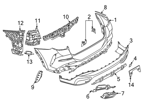 2021 BMW X6 Bumper & Components - Rear Holder For Trim For Exh.Tail Diagram for 51128074187