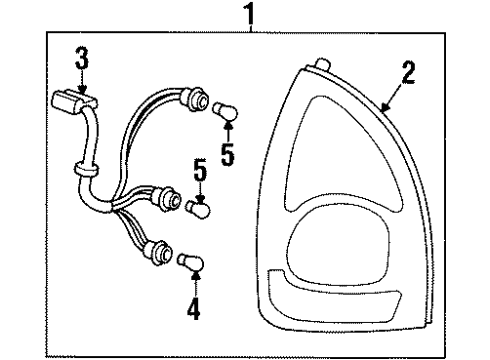 2000 Hyundai Elantra Bulbs Rear Combination Holder & Wiring Diagram for 92405-29900