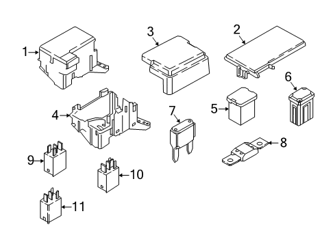 2019 Lincoln Continental Fuse & Relay Lower Bracket Diagram for GU5Z-14A003-D