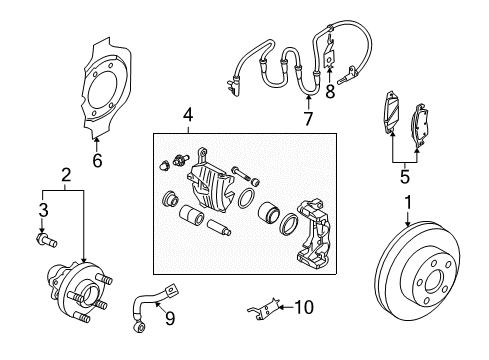 2012 Infiniti G37 Brake Components Rotor-Disc Brake, Front Diagram for 40206-JK600