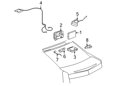 2011 Cadillac CTS Navigation System GPS Antenna Diagram for 15226445