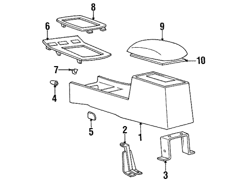 1996 Hyundai Sonata Center Console Console-Floor Diagram for 84611-34101-AQ