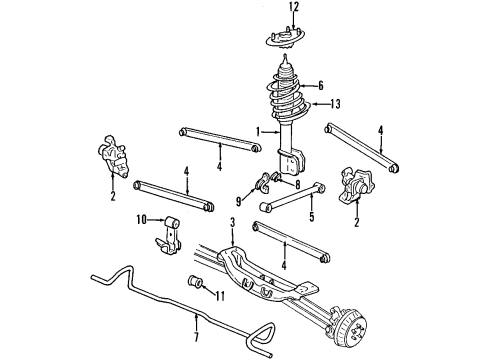 1997 Oldsmobile Cutlass Supreme Rear Brakes Wheel Cylinder Diagram for 18029868
