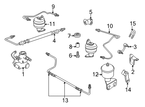 1999 BMW 740i Ride Control - Rear Pipe Diagram for 34326755602