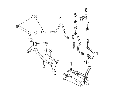 2001 Toyota Highlander Trans Oil Cooler Outlet Hose Diagram for 90445-17162