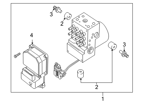 2005 Pontiac GTO ABS Components Brake Pressure Modulator Valve (W/Electronic Brake Control Module) Diagram for 92155958