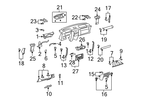 2011 Toyota FJ Cruiser Cluster & Switches, Instrument Panel Knob Diagram for 55905-35440