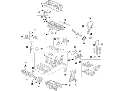 2014 Acura ILX Engine Parts, Mounts, Cylinder Head & Valves, Camshaft & Timing, Variable Valve Timing, Oil Pan, Oil Pump, Balance Shafts, Crankshaft & Bearings, Pistons, Rings & Bearings Mounting Diagram for 50820-TX6-A82