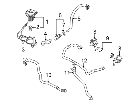 2007 BMW M6 A.I.R. System Valve Diagram for 11727837097