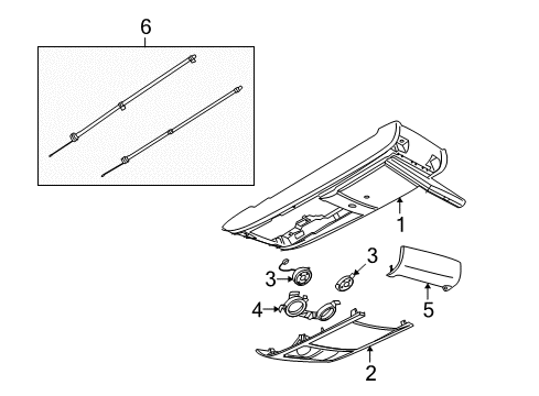 2011 Chrysler Town & Country Overhead Console Lamp-Reading Led Diagram for 1KM31HDAAA