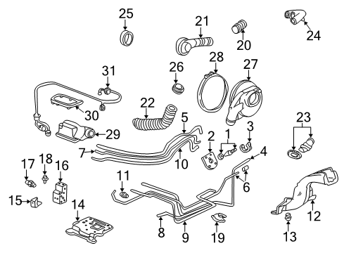 1998 Honda Civic Fuel System Components Joint Assy., Fuel Diagram for 17550-S1G-010