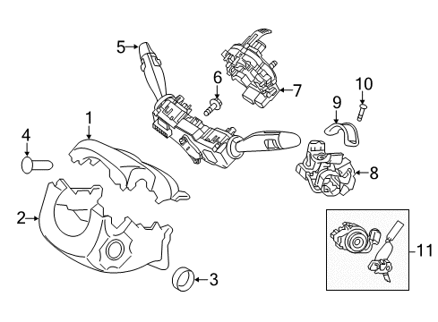 2018 Hyundai Elantra Switches Grommet-Ignition Key Diagram for 84857-F3000