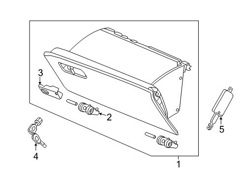 2022 Honda Odyssey Glove Box Handle, Glove Box *YR507L* (SHADOW BEIGE) Diagram for 77543-THR-A01ZA