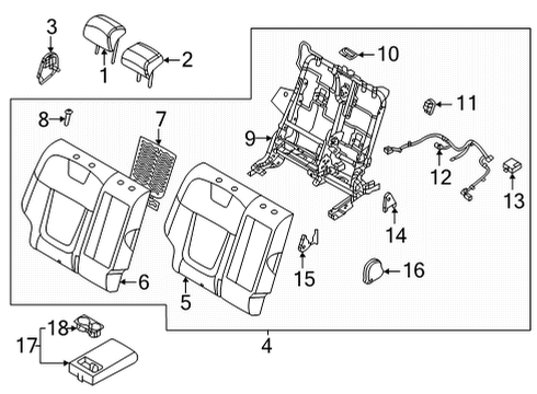 2022 Hyundai Tucson Rear Seat Components CUP HOLDER ASSY-REAR SEAT A/RE Diagram for 89940-CW000-MMH