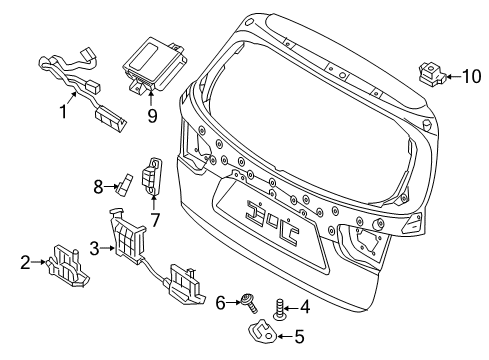 2018 Kia Sorento Lift Gate Handle Assembly-Twin Switch Diagram for 81260C6010