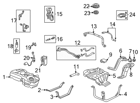 2003 Honda CR-V Filters Band, Driver Side Fuel Tank Mounting Diagram for 17522-S9A-000