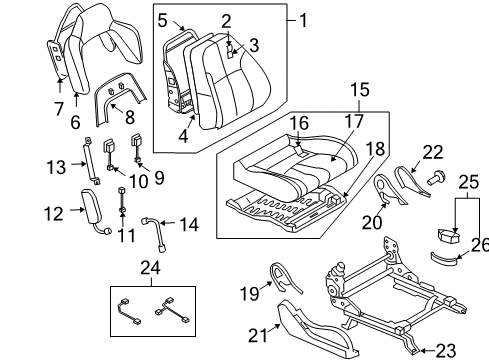 2004 Nissan 350Z Front Seat Components Harness-Front Seat Diagram for 87019-CD000